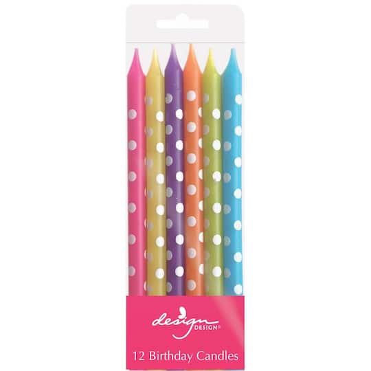 Design Design Bright Polka Dots Birthday Candle Sticks Set